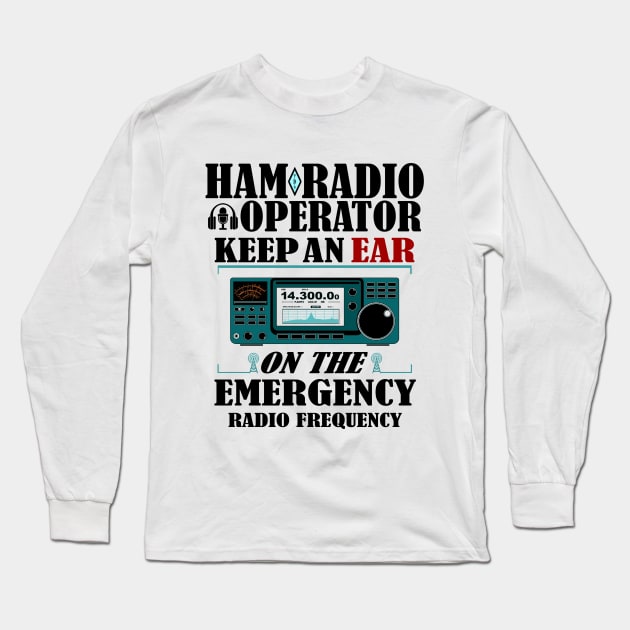 Ham Radio Operator Long Sleeve T-Shirt by amarth-drawing